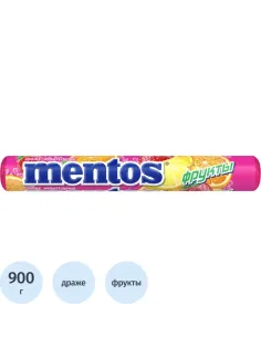 Драже жевательное Mentos Фрукты, 37,5гx24шт/уп