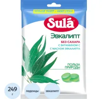 Леденцы Sula Эвкалипт пакет 249г