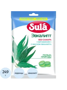Леденцы Sula Эвкалипт пакет 249г