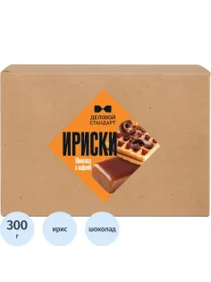 Ирис Деловой стандарт Шоколад с вафлей, 20гx15шт/уп