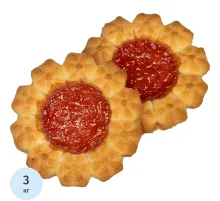 Печенье Дымка Арабеска с клубничным конфитюром, 3кг/уп
