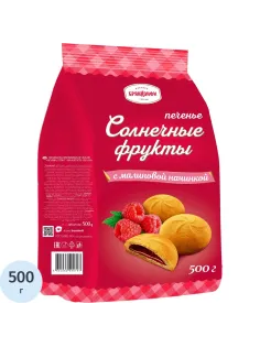 Печенье сдобное Брянконфи с малиновой начинкой, 500г
