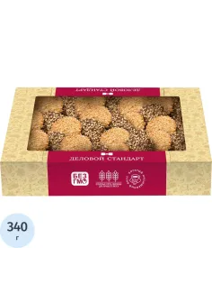 Печенье сдобное Деловой Стандарт Печенье с фундуком и шоколадом, 340г