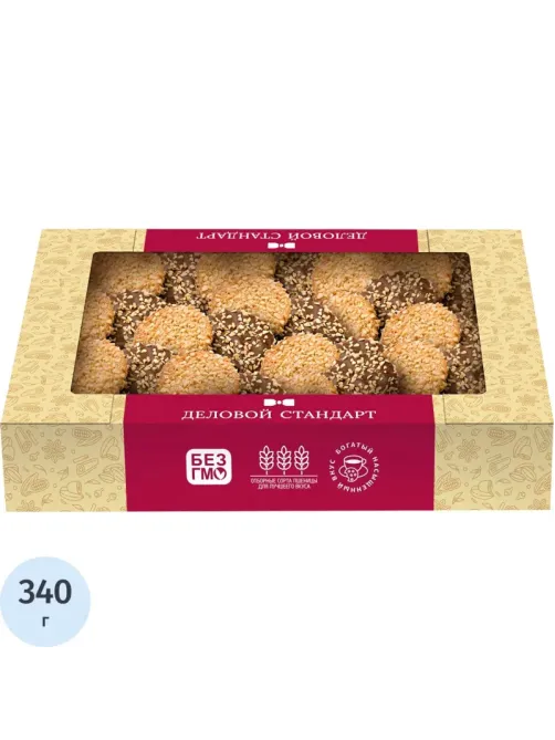 Печенье сдобное Деловой Стандарт Печенье с фундуком и шоколадом, 340г