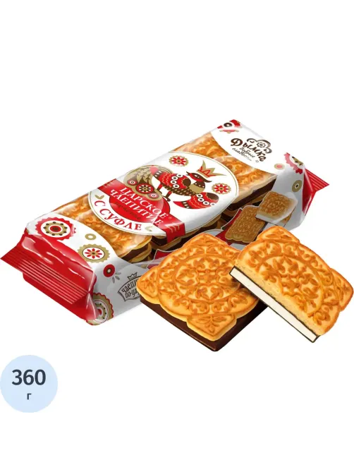 Печенье Дымка Царское чаепитие с суфле глазированное, 360г