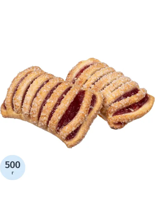 Печенье Полет слоеный десерт штрудлики с малиной, 500г
