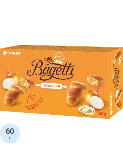 Печенье  MR. BAGETTI ONION затяжное, 60г