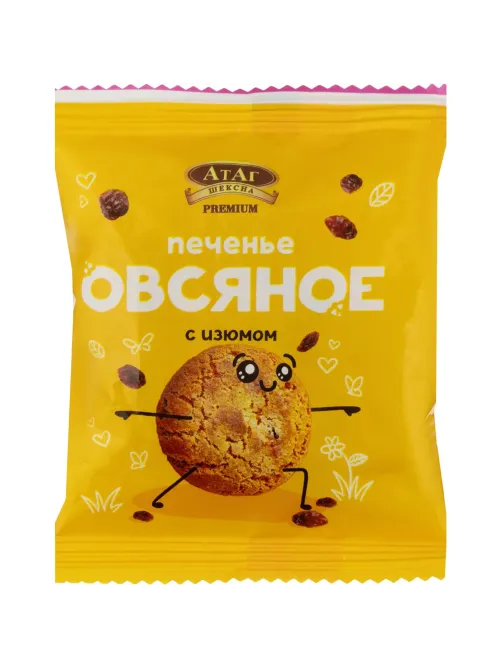 Печенье АтАг Овсяное сдобное с изюмом, 1кг