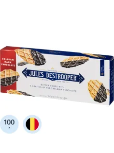 Печенье Jules Destrooper Butter Crisps с темным шоколадом, 100 гр