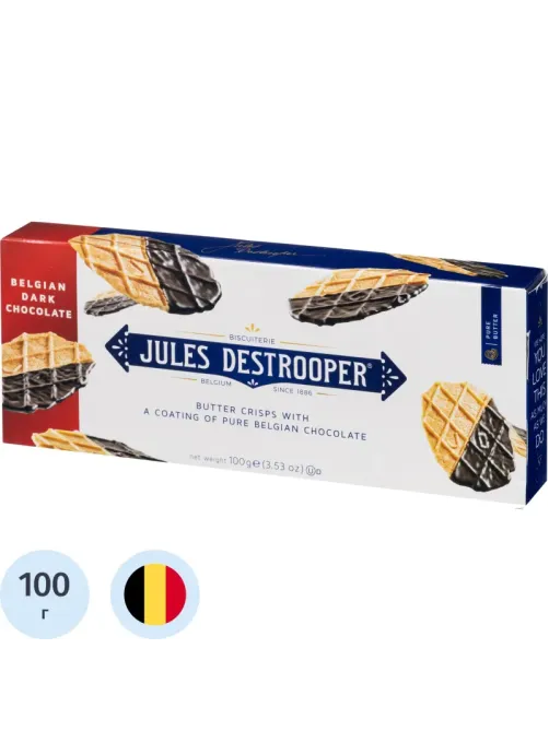 Печенье Jules Destrooper Butter Crisps с темным шоколадом, 100 гр