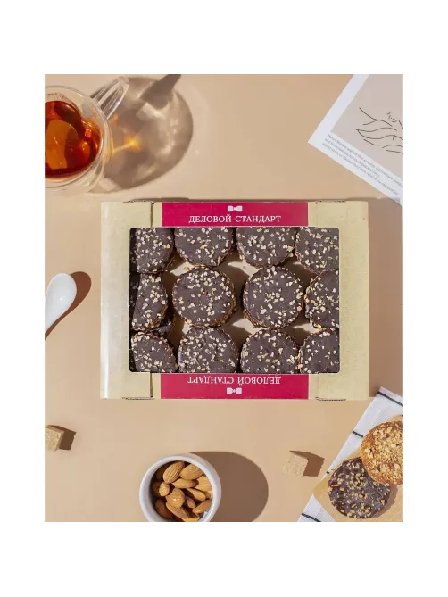 Печенье сдобное Деловой Стандарт Печенье с фундуком и шоколадом, 340г