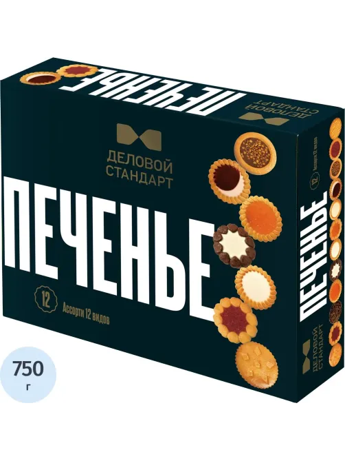Печенье сдобное Деловой Стандарт ассорти 12 видов, 750г