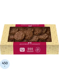 Печенье сдобное Деловой Стандарт Печенье и фундук в шоколаде, 450г
