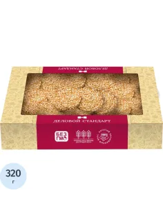 Печенье сдобное Деловой Стандарт с кунжутом, 320г