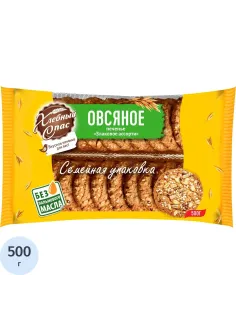 Печенье Хлебный Спас Овсяное Злаковое ассорти, ГОСТ 500г