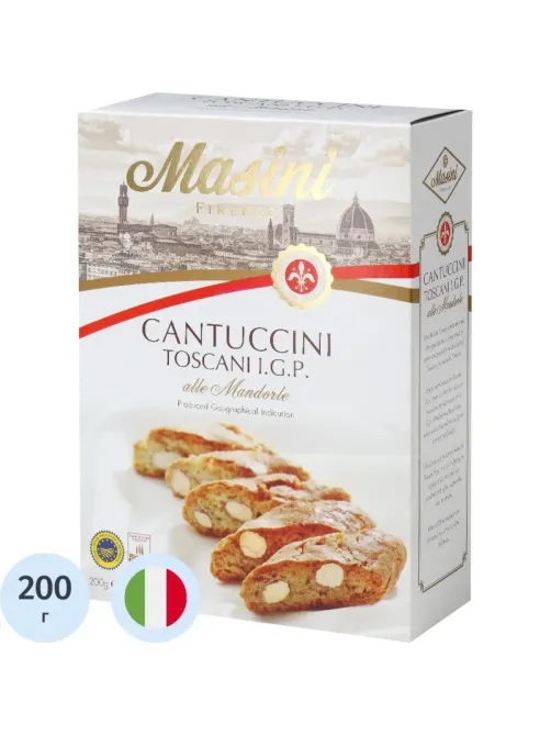 Печенье Masini CANTUCCINI TOSCANI I.G.P с миндалем 200г