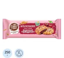Печенье сдобное Хлебный Спас Мультизлаковое с начинкой Вишня, 250г