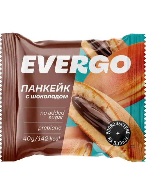 Печенье Панкейк EVERGO с шоколадной начинкой из какао 40гx10шт/уп (400г)