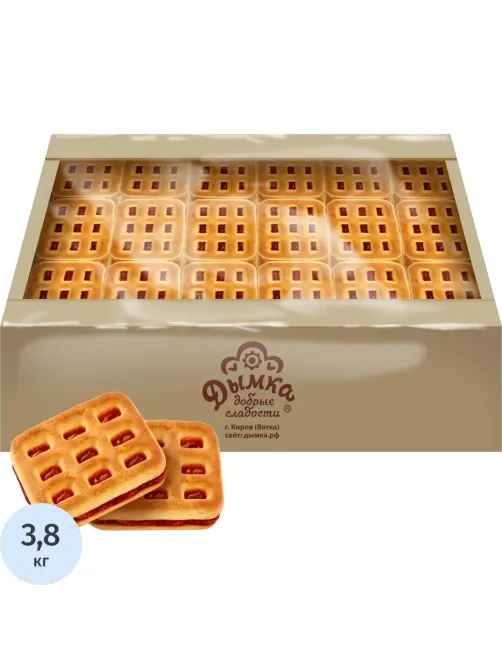 Печенье Дымка Вафелька с клубничной начинкой, 3,8кг