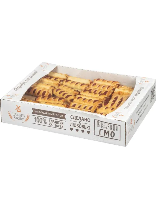 Печенье слоеное Bakery Story Трубочка Малинка, 2кг/уп