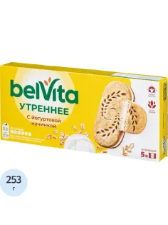 Печенье BelVita Утреннее сэндвич злаки и йогурт 253г