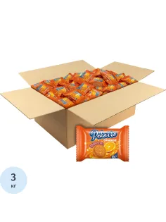 Печенье Pekarro Orange с апельсиновой начинкой и взрывной карамелью, 3кг