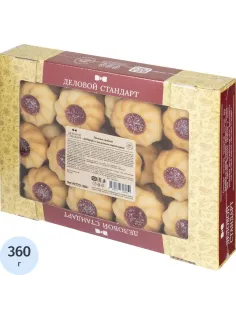Печенье Деловой Стандарт сдобное Курабье с вишневым мармеладом, 360г