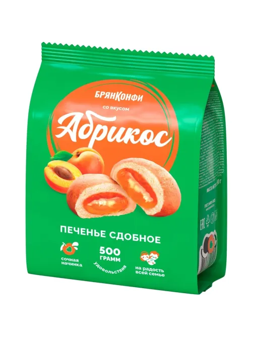 Печенье сдобное Брянконфи с абрикосовой начинкой, 500г