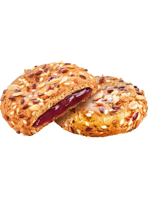 Печенье сдобное Хлебный Спас Мультизлаковое с начинкой Вишня, 250г