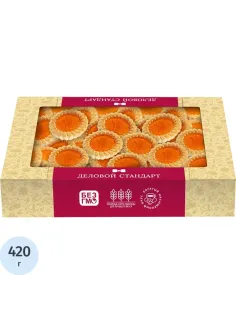 Печенье сдобное Деловой Стандарт с апельсиновым мармеладом, 420г