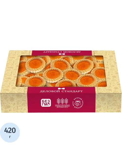 Печенье сдобное Деловой Стандарт с апельсиновым мармеладом, 420г