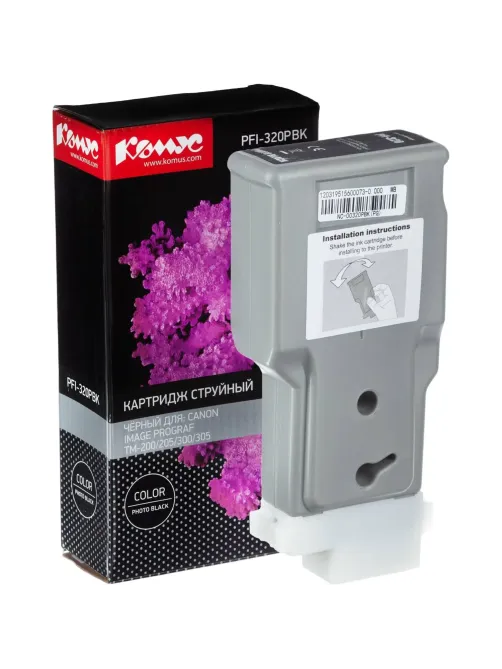 Картридж струйный Комус PFI-320BK (2890C001) чер. для TM-200/205/300/305