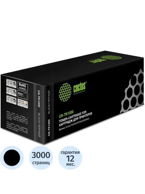 Картридж лазерный Cactus CS-TK1200 TK-1200 чер. для Kyocera M2235dn/P2335dn