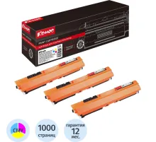 Картридж лазерный Комус 126A CF341A CMY для HP LJ CP1025/100(3шт/уп.)