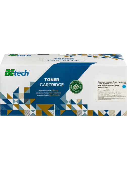 Картридж лазерный Retech 415X W2031X гол. пов. емк. для HP LJ M454/M479