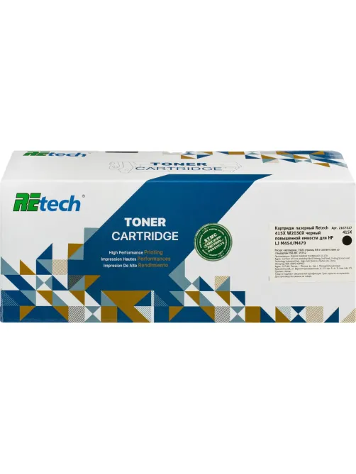Картридж лазерный Retech 415X W2030X чер. пов. емк. для HP LJ M454/M479