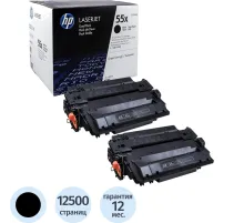 Картридж лазерный HP 55X CE255XD чер. пов.емк. для LJ P3015/M525(2шт/уп)