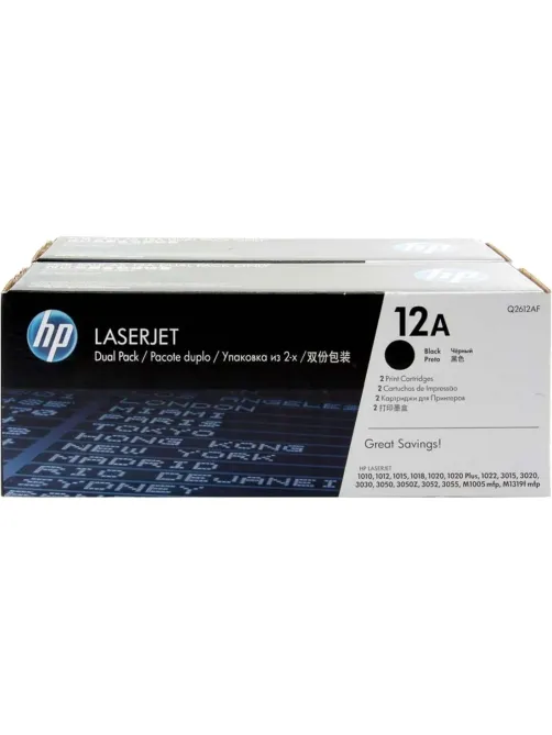 Картридж лазерный HP 12A Q2612AF чер. для LJ 1010 (2шт/уп)