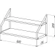 Полка TI_настен/настоль Комус Онега-8 250х600 мет чер/ЛДСП ясень анкор тем