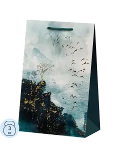 Пакет подар.с глянц.лам.22x31x10см(ML)Птицы над скл,128г(соб.разр) ППК-7893