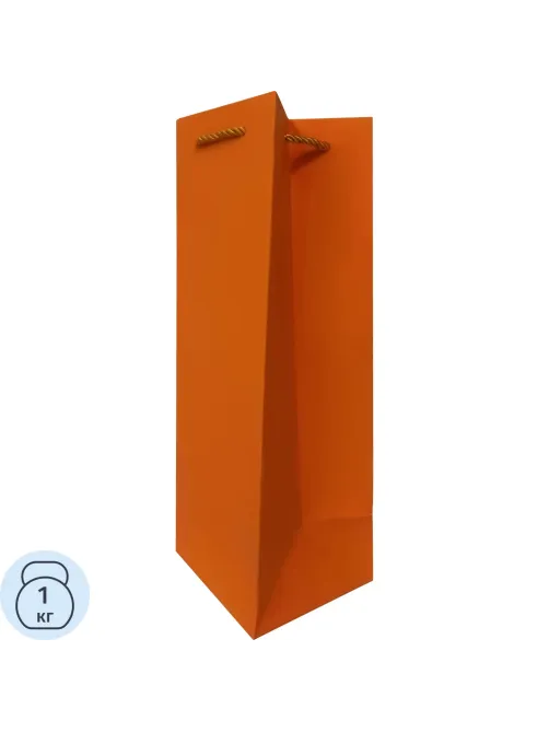 Пакет из гладкой дизайнерской бумаг. Ручки -декоративный шнур/SPB26-ORANGE