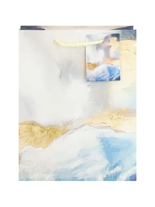 Пакет подар. с мат. лам. 18x23x10 см ( M) Голубые изыски, 210 г ПКП-9414