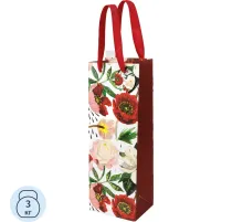 Пакет под бутылку подарочный PREMIUM FLORA.ПИОНЫ,12.3x36x9 см 2-856/01
