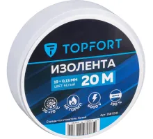Изолента Topfort 19мм х 20м х 0,13мм белый