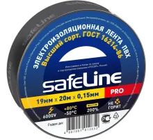 Изолента Safeline 19мм х 20м черный 9366