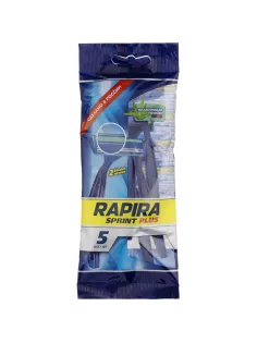 Бритва одноразовая Rapira SPRINT PLUS 2-л,фик.гол,увл.пол.5шт/уп РК-52СП03