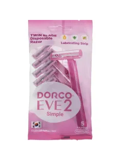 Бритва одноразовая Dorco EVE2 ,2-лез,пл.голов, увл.полос 5шт/уп TG 708РК-5P