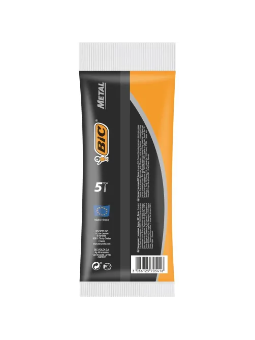 Бритва одноразовая BIC Metal с защ.метал.покрытием, 1 лезв.,5шт/уп 8994183