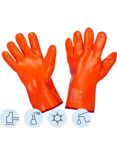 Перчатки защитные нефтеморозостойкие ПВХ утепленные р-р 10 манжет раструб