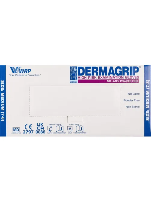 Перчатки мед.смотров. латекс.,нестер.,н/о, Dermagrip High Risk(M) 25 пар,ПС